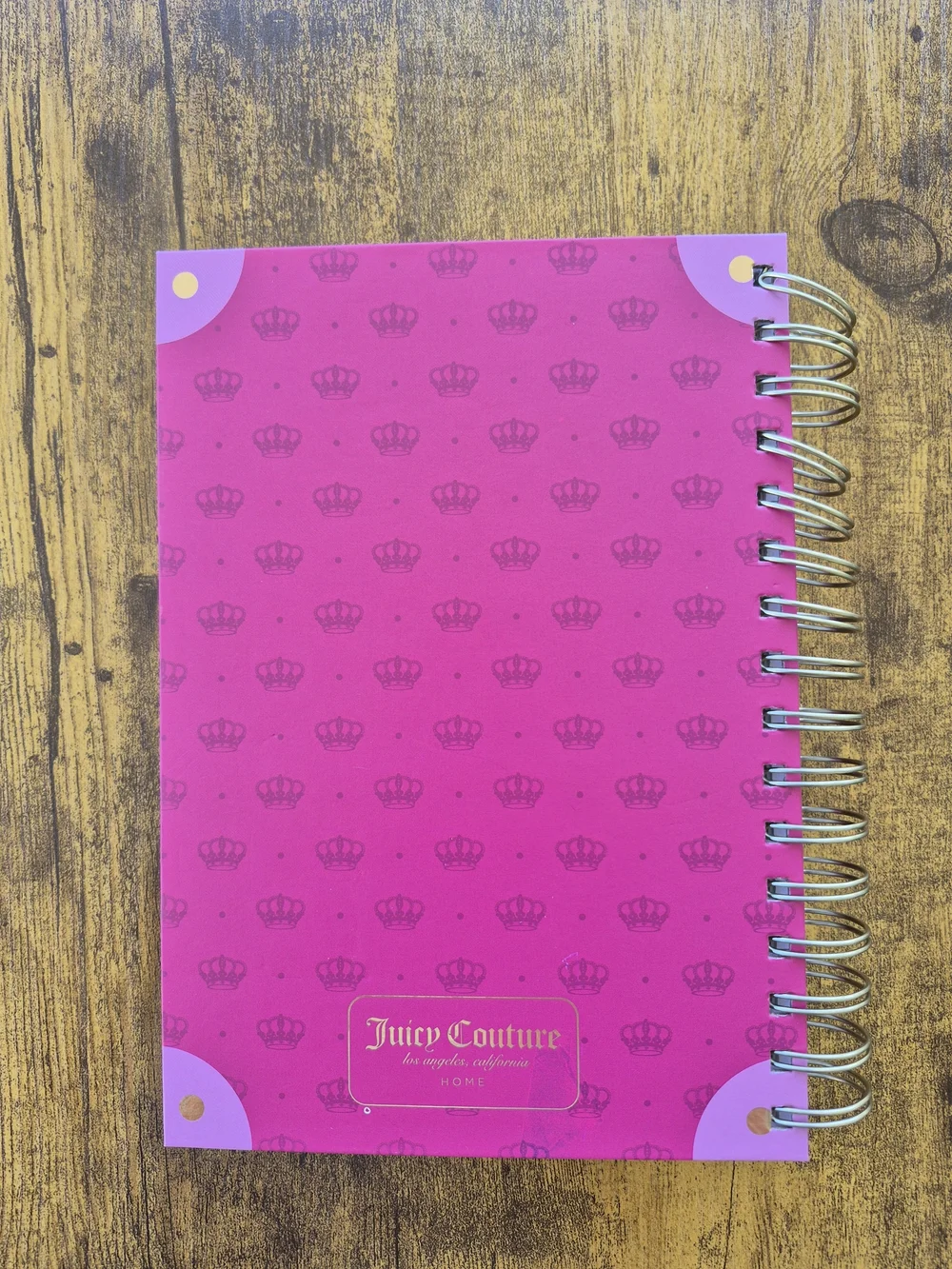 Juicy Couture Pink Spiral Journal Notebook Set 2 Crown Pens NWT
